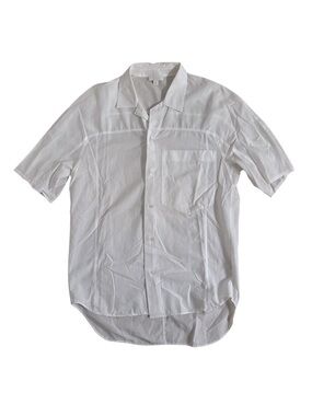 COS White Casual Button Down High Low Shirt